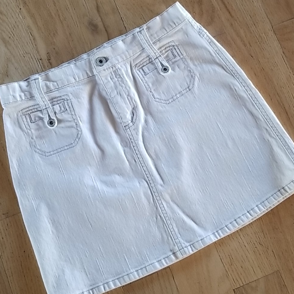 DKNY White Denim Skirt